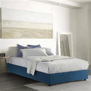 Talamo Italia Letto Matrimoniale Elisa, Letto Contenitore con Rivestimento in Tessuto, 100% Made in Italy, Apertura Frontale, Adatto per Materasso Cm 160x190, Blu