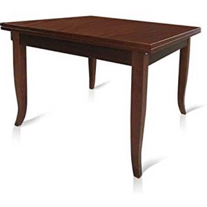 DMORA Tavolo con Apertura a Libro, in Legno massello Color Noce, cm 100x100x79.50, UNICA