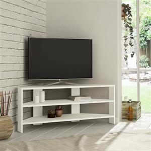 Dmora - Mobile Porta TV Sadalmelik, Credenza da Soggiorno, Armadio Basso per TV, Base Parete attrezzata, 110x36 h45 cm, Bianco