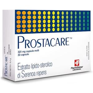 Pharmasuisse Prostacare - Integratore per la prostata con 320 mg di Serenoa Repens, 30 capsule molli