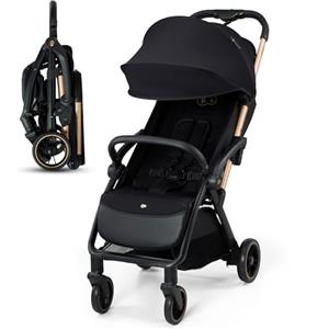 kk Kinderkraft Kinderkraft APINO Passeggino Leggero fino 22 kg, Solo 7,5 Kg, Passeggino Da Viaggio, Pieghevole automatico, Schienale Regolabile In Posizione Sdraiata, Copertura Antipioggia, Nero