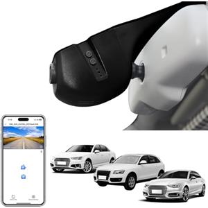 MANGOAL 4K UHD 2160P Dash Cam Auto, Aspetto OEM Dashcam, Adatta per Audi (Modello B Nero) A4 A6 Allroad A3 A5 A6 Q5 A8 S8 A7 S5 Q3 S3 S7, Registrazione in loop, Sensore G, WiFi & App, Scheda da 64 GB