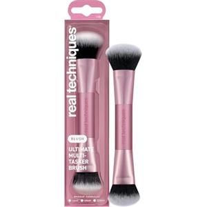 Real Techniques Ultimate Multi Tasker Brush, Dual-Ended Makeup Brush for Foundation, Blush Bronzer & Powder, Precision Sculpting & Blending, UltraPlush Bristles, Cruelty-Free, 1 Count