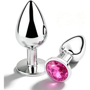 Favelable 2 Pezzi Plug Anale Set, Dilatatore Ano Sex, Giocattoli Erotici Plug Anali, Toys Sessuali Anal Piccolo, Design semplice e confortevole, Adatto per principianti (Rosa)