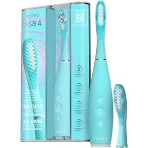 FOREO issa 4 Spazzolino elettrico sonico 4-in-1 ricaricabile con testina extra per 12 mesi, setole morbide, testine sostituibili, pulizia denti, sbiancante denti, pulizia ultra-igienica