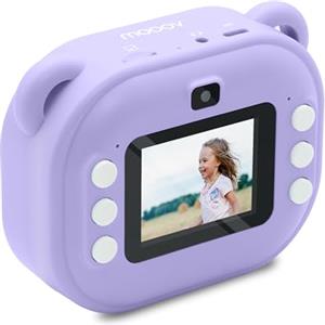 MOOOV 477523 - Macchina fotografica istantanea con fotocamera per bambini, ragazzo, stampa fotografica su carta, schermo a colori, cavo USB-C incluso, colore: viola