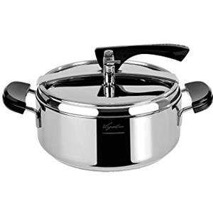Lagostina La Classica Casseruola a Pressione con Cestello ed Ecodose, Ø 22 cm, 3.5 lt, Acciaio e Nero