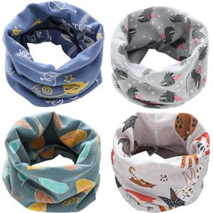 Yogopro 4 Pezzi Scaldacollo Bambino Bambina Sciarpa Multiuso Sciarpe Bambini Cotone O-Scaldacollo Loop Modo Cute Morbida Fazzoletto da Collo Sciarpa Multifunzionale per Inverno Primavera Autunno