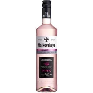 Moskovskaya Pink Vodka - Al gusto di lampone e lime - Liquore distillato con ingredienti naturali - Ideale per cocktail, shot o con ghiaccio - Prodotto in Europa - Bottiglia di vetro da 70cl - 38% Vol