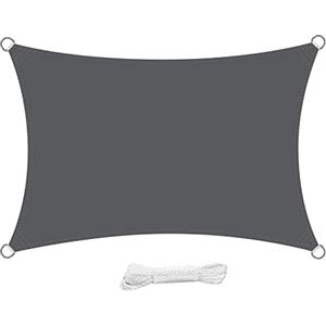 swift Tenda a Vela Rettangolare 3x5 m Permeabile Protezione Anti Raggi UV Vela Ombreggiante 5x3 m, Telo Tenda da Sole a Vela per Esterno, Giardino & Gazebo, Antracite