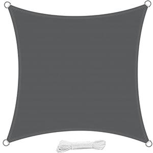 swift Vela Ombreggiante 2x2 m Quadrata Permeabile Protezione Anti Raggi UV Tenda a Vela, Telo Tenda da Sole a Vela per Esterno, Giardino & Gazebo, Antracite