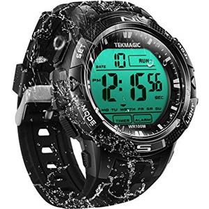 BANGLIN 100m Digitale Sommergibile Impermeabile Nuoto Orologio da Polso con Funzioni di Sveglia e Cronometro, Supporto Visualizzazione Doppio Fuso Orario, Conto alla Rovescia del Timer, Formato 12/24 Ore