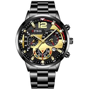 JewelryWe Orologio da Polso da Uomo Quadrantini: Orologio con Calendario Lancette Luminose Idee Regalo per lui