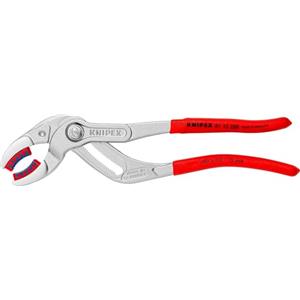 Knipex 81 13 250 - Pinza per Sifone e Connettore Cromata, 250 mm, Rivestita in Resina Sintetica Antiscivolo, Regolazione Fine fino a 75 mm