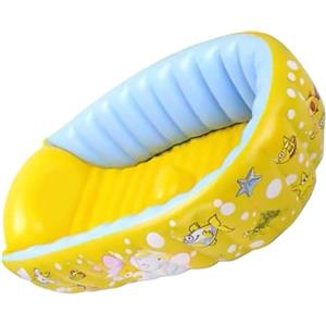 RORPOIR Vasca da Bagno Gonfiabile Motivo Cartoon per Ragazzo Ragazza in Pvc Facile da Usare Colore Giallo per Bagnetto e Nuoto Domestico