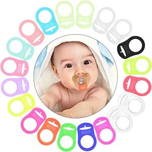 Vicloon Pulsante di Silicone Anello, 20 Pezzi Adattatori per Ciuccio in Silicone, Ciuccio Clip Adattatore Adatto Alla Maggior Parte dei Succhietti per Bambini