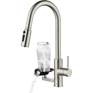 Mynaiad Rubinetto Cucina 3 vie Mynaiad Filtro acqua Lavaglassi Estraibile Doppia Uscita, Rotazione a 360°, Rubinetto Lavello Cucina, Miscelatore Cucina, Acciaio Inossidabile 304 Spazzolato