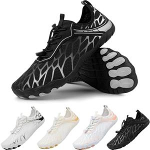 Baodenvi Scarpe da Scoglio Donna Scarpe Barefoot Uomo Scarpe da Surf Scarpe da Immersione Scarpe da Nuoto Minimaliste Traspirante Yoga Sport al Chiuso Unisex 40 Bianco Rosa