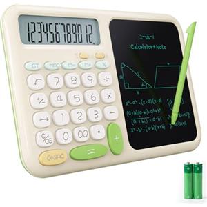 GUYUCOM Calcolatrice di base da scrivania con blocco note per la scuola Calcolatrice Kawaii standard per scrivania per il rientro a scuola Calcolatrice non scientifica Calcolatrice di base verde per