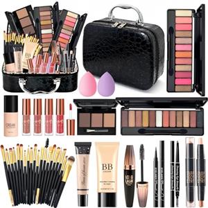 Muiefe Set Trucchi Donna con Trousse Trucchi, Kit Trucco Make Up Completo Professionale, Cofanetto Regalo Ragazza Trucchi con BB Cream Paletta Ombretti Fondotinta Matite Ssopracciglia Matita Occhi Mascara