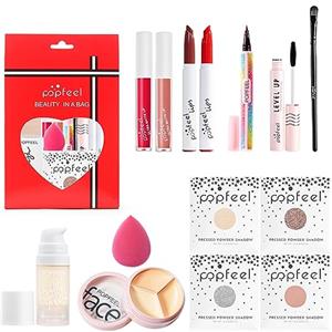 FantasyDay Set di Trucchi, FantasyDay Kit di Bellezza Cosmetici Kit per Occhi, Viso e Labbra - Natale Regalo Xmas Makeup Gift Set con Correttore, Rossetti, Lucidalabbra, Palette Ombretti, Mascara, Trousse, Fard