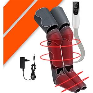 Bonplus BP | Pressoterapia Per Casa | Massaggiatore Gambe | Massaggiatore per Piedi | Compressione dell'aria | Spegnimento Automatico | 3 Intensità | 2 zone di calore | Salute