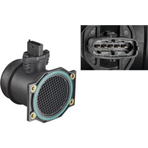 Valeo Debimetro 253740 - Sensore Aria con 5 Pin, Spina OVAL e Sensore di Temperatura Integrato