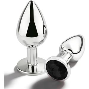 Favelable 2 Pezzi Plug Anale Set, Dilatatore Ano Sex, Giocattoli Erotici Plug Anali, Toys Sessuali Anal Piccolo, Design semplice e confortevole, Adatto per principianti (Nero)