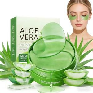 Rionavexa 60 Pezzi Patch Occhi Anti-Occhiaie e Borse Aloe Vera, Maschera Occhi Idratante e Rinfrescante,Patch Occhi Coreani con Collagene,Cerotti Occhi Antirughe Contorno Occhi Idratante,80g