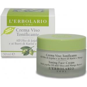 L'Erbolario Crema Viso Tonificante 50 ml - Nutriente con Olio di Jojoba e Burri di Karité e Mango