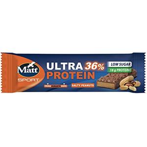 Matt Sport - Ultra Protein Salty Peanuts - Barretta Proteica al 36% Croccante con Cioccolato al Latte e Arachidi , a Basso Contenuto di Zuccheri e con Proteine del Latte e della Soia - 50 g