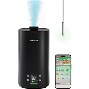 VIVOSUN Umidificatore per Piante 5L Smart Humidifier AeroStream H05 24dB Silenzioso Nebbia Fredda 360° 50h Top Fill Ultrasuoni Ideale per Grow Tent e Grow Box