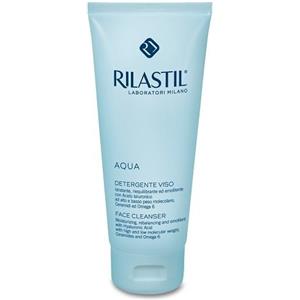 Rilastil Aqua Detergente Viso 200 ml - Detergente Fluido a pH Fisiologico, Idratante e Riequilibrante per Tutti i Tipi di Pelle
