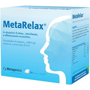 Metagenics Metarelax - Integratore Alimentare con Magnesio, Vitamine e Taurina in 20 Bustine Monodose per Stress e Stanchezza