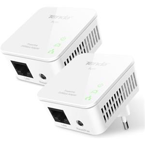 Tenda P200 Powerline Kit AV200 Mbps, Adattatori PLC con 1 Porta Ethernet, HomePlug AV, Plug & Play, Fino a 300 m di Copertura, Risparmio Energetico