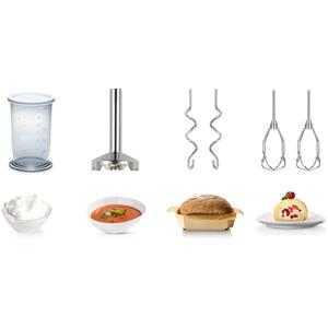 Bosch MFQ4070 Sbattitore Manuale 500 W Argento e Bianco con Cavo da 1,4 m