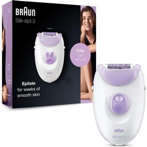 Braun Silk Epil 3 -170 Epilatore Donna Rimozione Duratura Dei Peli Bianco Viola