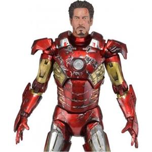 National Entertainment Collectibles Vendicatori Iron Man Battle Damage 1/4 Scala 45cm Fig
