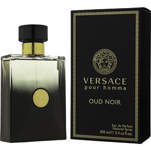 Versace Oud Noir Eau De Parfum 100 ml - Fragranza Maschile Orientale Legnosa con Pepe Nero, Arancia Amara e Zafferano