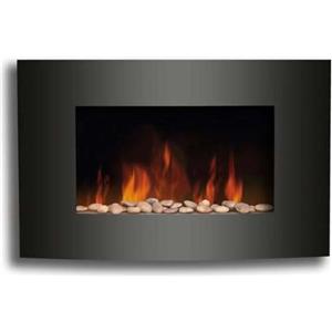 Melchioni Wallflame Caminetto Elettrico a Parete 2000W Nero - Riscaldamento Casa
