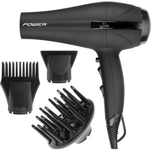 GA.MA GH2651 Asciugacapelli Power Ion 2200 W con 2 Bocchette e 1 Diffusore Nero