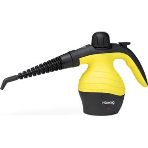 H.Koenig NV60 pulitore a vapore compatto, pulitore a vapore da 1000 W, 4,2 bar, capacità acqua 350 ml, plastica, giallo