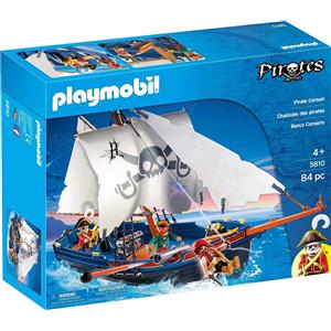 Playmobil 5810 - Barca dei Corsari con 84 Pezzi, 3 Pirati, Tesoro e Cannone Funzionante - SPEDIZIONE GRATUITA