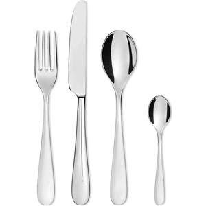Alessi Set di posate Nuovo Milano 24 pezzi in acciaio inossidabile 18/10 lucido - Design contemporaneo