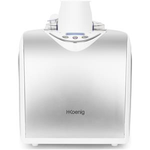 H.Koenig HF180 Gelatiera artigianale e sorbettiera professionale, frigorifero con compressore, 135 W, 1 litro, preparazione 30 minuti, display LCD, conservazione a freddo, acciaio inox