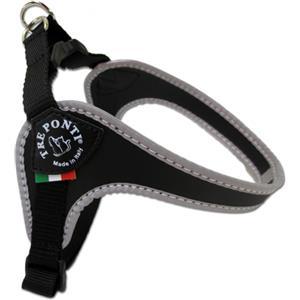 Tre Ponti Imbracatura Tre Ponti Easy Fit Classic con pancia regolabile, colore:nero / riflesso, taglia:2 - 35 - 49 cm / fino a 5 kg
