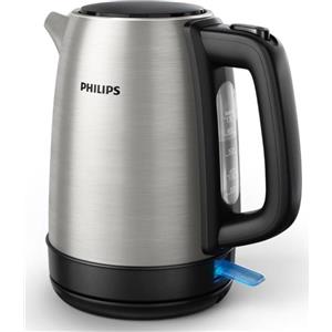 Philips Bollitore Philips Daily Collection, 1,7 L, indicatore luminoso, coperchio incernierato + indicatore luminoso, metallo (HD9350/90)