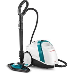 Polti Vaporetto Smart 100_T, pulitore a vapore a cilindro, blu, bianco, pulsanti, comando a rotazione, acciaio inox, 1500 W, 4 bar