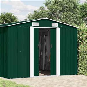 vidaXL Capanno da Giardino in Metallo Verde 257x497x178 cm - Casetta Attrezzi Resistente alle Intemperie