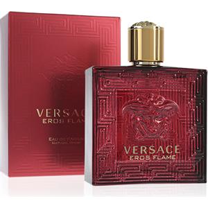 Versace Eros Flame Eau de Parfum Uomo 200 ml - Fragranza Legnoso Speziato con Note di Limone, Mandarino e Vaniglia